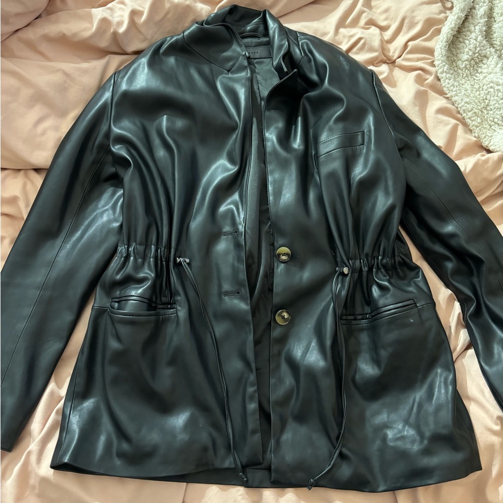 Blank NYC Leather Jacket (Black) (Size S)